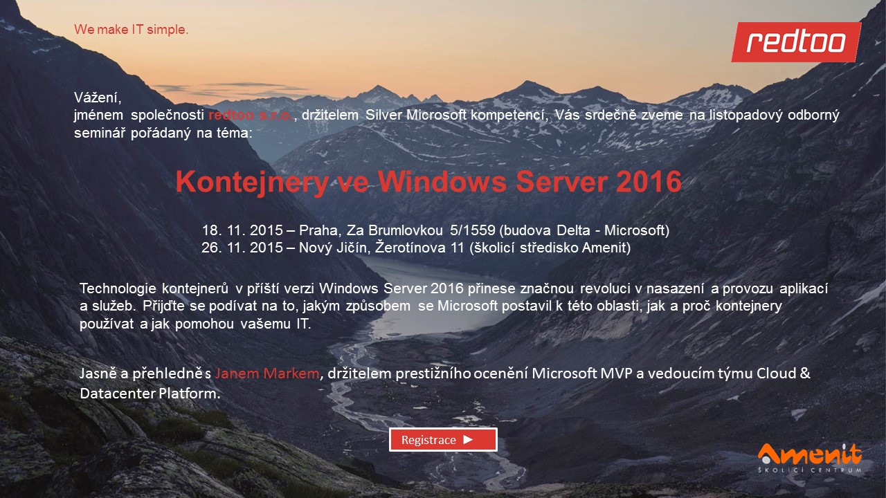 Kontejnery ve Windows Server 2016